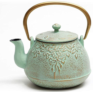 Elegant black cast iron steel <b>teapot</b> <b>with</b> textured design for classic <b>tea</b> lovers, available at wholesale prices. - Product Image 2