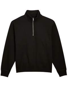 เสื้อสเวตเตอร์ขนแกะแบบสวมหัวมีซิปสำหรับผู้ชายเสื้อสวมหัวผ้าฝ้ายสีดำนุ่มใส่โลโก้ได้ตามต้องการ - Product Image 1