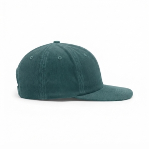 <b>Corduroy</b> Snapback Cap with Embroidered Front Panel Custom Logo Unisex Adjustable Casual Style Green <b>Hat</b> - Product Image 4