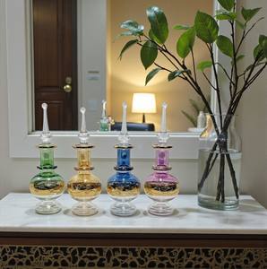 ZAHEREEN LW42, Frascos de Perfume de Vidrio Soplado de Lujo con Arte Folclórico Egipcio, Piezas Decorativas Hechas a Mano, Coleccionables de Arte - Product Image 3