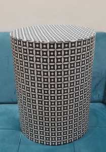 Nouvelle table basse ronde en bois nacre cercle noir et blanc luxe petite table d'appoint en bois bon marché intelligente - Product Image 6