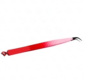 Pinces à cils ombrées rose rouge avec charme en forme de cœur, poignée en diamant, outil pour cils volumineux - Product Image 5