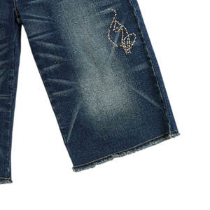 Bedazzled Jean Shorts Dark Wash Denim Shorts Vintage Deadstock Inspiré Logo personnalisé et approvisionnement d'usine OEM - Product Image 5