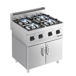 Estufa de gas - 23kW - 4 quemadores - con mueble base - 2 puertas - Product Image 1