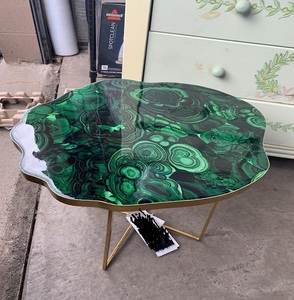 Table basse de qualité supérieure avec plateau en résine de bois, design moderne, écologique et portable pour le salon - Product Image 5