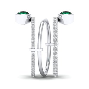 Bague de fiançailles REYES sur mesure en or massif 14K 18K avec moissanite certifiée GRA, bijoux fins pour femmes, pierre précieuse émeraude naturelle - Product Image 3