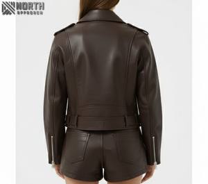 Veste en cuir haute qualité, mode standard saison d'hiver, teinte unie, conceptions personnalisées, veste en cuir nappa Sheepa pour femmes - Product Image 2