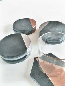 Dessous de verre en agate Crystal Edge Style classique Tampons de boisson en pierre uniques pour décoration artisanale - Product Image 2