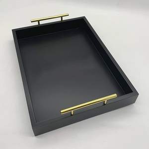 Plateau de service en bois rectangulaire peint dernier et moderne plateau de service imprimé Bharatanatyam plateau émaillé unique meilleure vente - Product Image 6