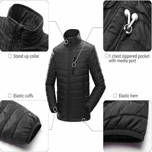Veste matelassée en toile épaisse et chaude pour homme, avec col montant et logo personnalisable – Vente en gros - Product Image 4