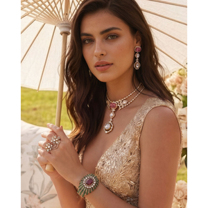 Gargantilla de Cadena Tónica con Turmalina Chapada en Oro de 18k para Boda y Regalo - Product Image 2