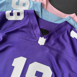 Custom Men's Boxy Fit Streetwear Soccer Jersey T-Shirt Stripe Embroidered Patch Mesh Oversized Sports <b>Football</b> Jersey <b>Socks</b> - Product Image 4