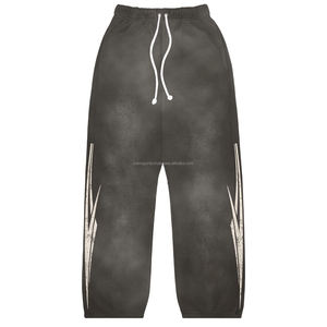 Pantalones deportivos de invierno personalizados de alta calidad, pantalones deportivos informales Unisex de etiqueta privada para hombre, pantalones de chándal holgados, pantalones lavados para hombre - Product Image 1