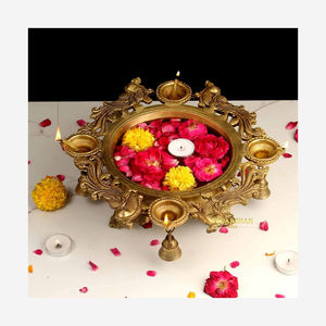 Hierro Metal Diya Urli Bowl Tea Light Holder Calidad Premium Personalizable Decoración del hogar Diwali Candelabros Linternas - Product Image 6