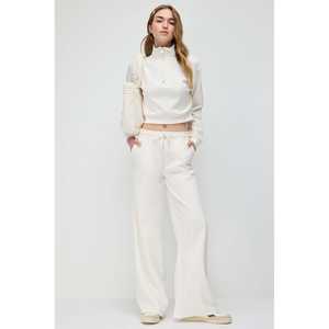 Pantalon de survêtement large pour femme, taille ajustable, toucher doux, 100% polyester - Product Image 2