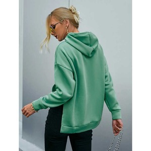 Sudaderas con Capucha Personalizadas Estilo Urbano, 100% Algodón Felpa, Ropa Deportiva para Mujer, Venta al por Mayor, Hombros Caídos, Dobladillo Asimétrico, Bolsillo - Product Image 1