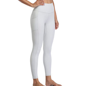 Mallas de Yoga para gimnasio para mujer, pantalones de Yoga de cintura alta, mallas Lisas para entrenamiento físico, mallas deportivas para mujer con bolsillos - Product Image 2