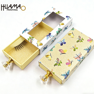 Caja de embalaje de lujo para pestañas estilo cajón con ventana transparente y asa de cristal, venta al por mayor, logotipo personalizado, embalaje para pestañas postizas - Product Image 4