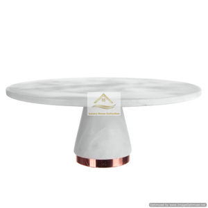 Support à Gâteau Artistique en Métal Moulé en Aluminium avec Design Martelé avec Feuille Autour de 2 Niveaux Support à Gâteau de Service d'Inde - Product Image 4