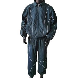Ensemble survêtement et veste décontractée à capuche en deux pièces pour homme, coupe-vent de sport en polyester/coton, personnalisable pour l'hiver - Product Image 2