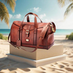 Bolsa de lona de lujo Weekender para mujer, bolsa de viaje de cuero genuino con compartimento para zapatos con cremallera para fin de semana para ausente - Product Image 6