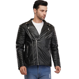 Vestes en cuir personnalisées Vestes de moto en cuir coupe-vent à la mode pour hommes Veste de motard en cuir de haute qualité Street Wear - Product Image 1