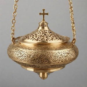 SpireMist DivineFume Celestial Aura colgante quemador de incienso de latón incensario de acabado antiguo para rituales de iglesia y adoración sagrada - Product Image 4