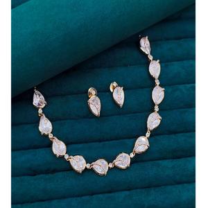 Belle qualité Premium plaqué or en laiton à la mode collier boucles d'oreilles ensemble femmes traditionnel mariage fiançailles cadeau bijoux - Product Image 1