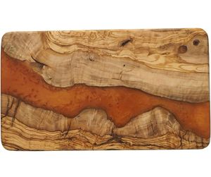 Tabla de cortar de estilo de mármol con madera de acacia, tabla de charcutería artesanal redonda, bandeja para servir frutas y pan hecha a mano - Product Image 4