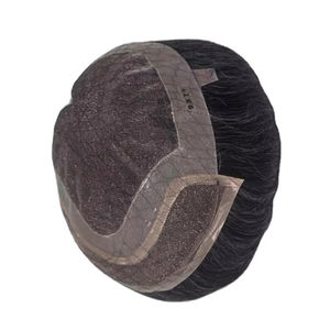 วิกผมแท้แบบโมโน ฟรอนท์ เลซ ผมจีนแท้ เกรดเวอร์จิ้น เรมี่  แบบแพทช์ ผมหยิกตรง ลอนลึก สี 1b+เทา - Product Image 5