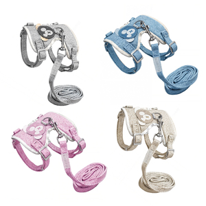 Set Guinzaglio e Pettorina per Gatti con Dettaglio Orsetto Kawaii, Stile Semplice e Lussuoso, Traspirante in Nylon e Poliestere, Taglie M-XL - Product Image 2