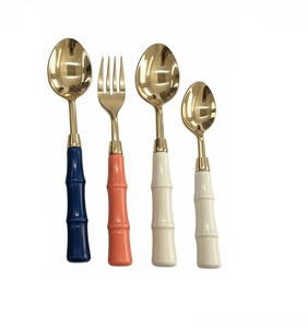 304 Stainless Steel Cutlery Set With Terrazzo Marble Handle Elegant Modern Design Flatware Set Spoons & Fork - Product Image 2