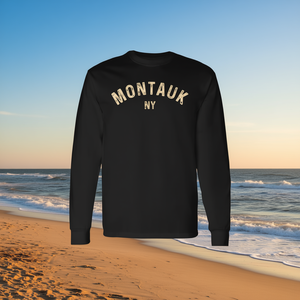 T-shirt classique vintage à manches longues Montauk New York, style rétro, vêtements promotionnels - Product Image 3