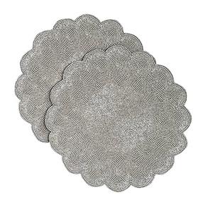 Napperon rond fait main, perlé, vintage, durable, écologique, pour mariage et usage domestique, vente en gros - Product Image 1