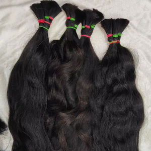 Venta al por mayor Remy Bulk Indian Virgin Raw Weaving Alta calidad Single Drawn 10 \ "-30 \" Wave Mejor precio Unwefted 10 \ "-30 \" Pelos crudos - Product Image 1