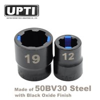 Outils automobiles de haute qualité fabriqués à Taïwan, UPTI, OEM, neufs, HW403745, jeu de 18 extracteurs de boulons à poignée coussinée en oxyde noir, clés à fourche décalées