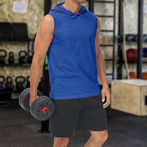 Custom Men Gym Hoodie <b>Vest</b>, Sleeveless Sports Tank Top for Bodybuilding Hoodie, Lightweight Gym Training <b>Muscle</b> Tee - Product Image 3