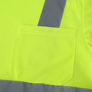 เสื้อยืดระบายอากาศได้ดี สีสะท้อนแสง สำหรับงานรักษาความปลอดภัยในสนามบิน ถนน ไซส์พลัส - Product Image 2