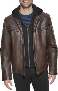 Men's Stylish Brown <b>Leather</b> Jacket Collar Style <b>Shirt</b> and Cuffs Style Open Fully Customized <b>Leather</b> - Product Image 2