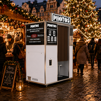 Kiosque en libre-service en acier inoxydable avec écran tactile, borne photo pour smartphone SLR, avec système d'impression instantanée et de paiement