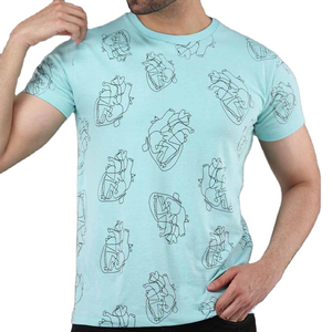 Camiseta de algodón 100% personalizada de alta calidad al por mayor, Camiseta ajustada con estampado transpirable, diseño informal de cuello redondo - Product Image 1