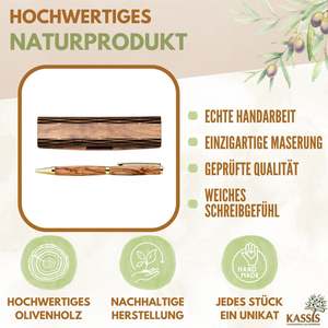 Ballpoint <b>pen</b> with wooden <b>box</b> made of olive wood - Product Image 2