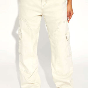 Venta al por mayor Oversize Transpirable Ligero Señoras Cargo Pant Nueva llegada Casual Wear Fleece Mujeres Pantalones Cargo acampanados - Product Image 5