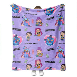 Bán Buôn Tùy Chỉnh In Anime Kpop K Pop Quỷ Thợ Săn Mềm Mại Thoải Mái Lông Cừu Sang Trọng Mặc Chăn Cho Trẻ Em Sinh Viên - Product Image 2