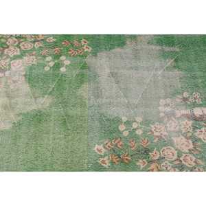 Tapis turc vintage 3,5 x 6,6 pieds, tapis d'appoint, tapis en laine verte - Product Image 5