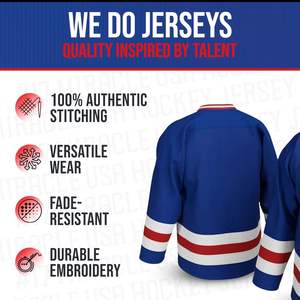 Uniforme de hockey sur glace personnalisé, respirant, séchage rapide, écologique, commandes en gros, marque privée, personnalisation d'équipe, livraison mondiale - Product Image 2