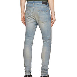 Jeans en denim stretch de qualité supérieure 100 % coton à séchage rapide, nouveau design, lavage à la pierre personnalisé, taille plus, jeans skinny déchirés pour hommes - Product Image 3