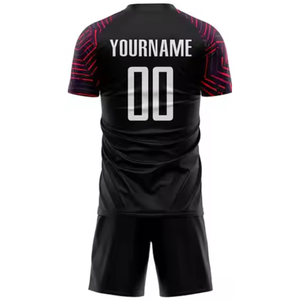 Vente directe d'usine, uniforme de football unisexe pour adultes, design personnalisé, 100% polyester, séchage rapide, meilleur prix de gros pour les vêtements de football - Product Image 3