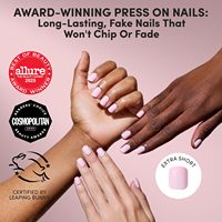 Ongles press-on extra courts brillants, kit complet 30 pièces, rose bonbon, 15 tailles, faux ongles brillants à coller, vente en gros