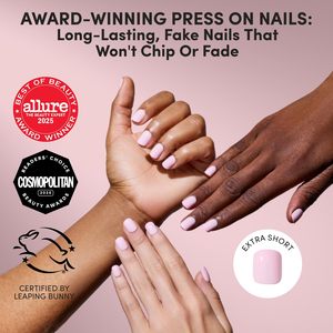 Ongles press-on extra courts brillants, <span class=keywords><strong>kit</strong></span> complet 30 pièces, rose bonbon, 15 tailles, faux ongles brillants à coller, vente en gros - Product Image 2